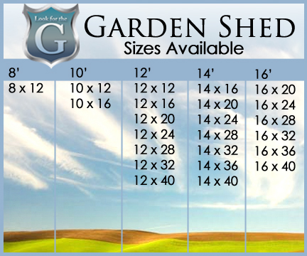 Garden Shed Sizes Available